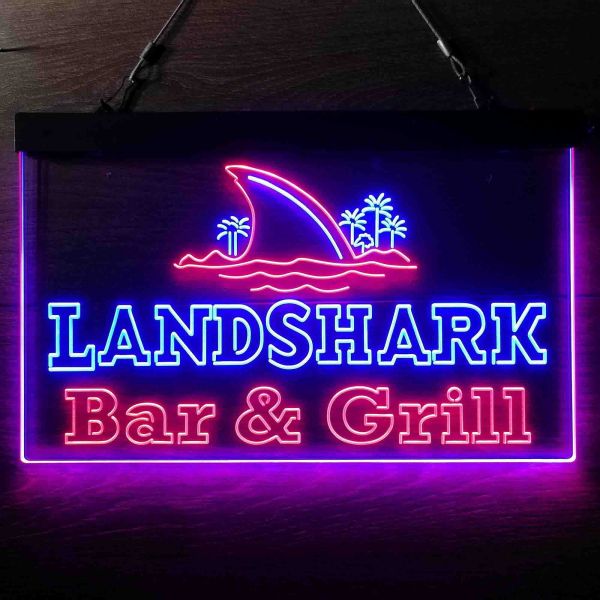 Landshark Bar and Grill Dual LED Neon Light Sign